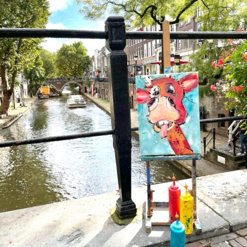 Gekke dieren schilderen Gracht